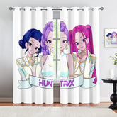 Kpop Demon Hunters  Blackout Curtains Drapes for Window Treatment Set